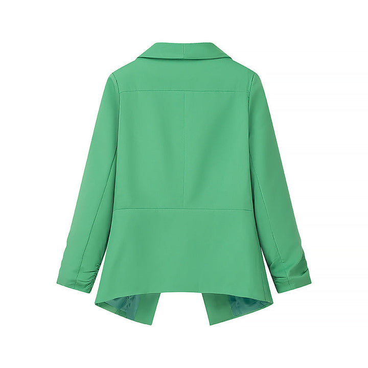 Dam locker falling Waterfall blazer jacka med gathered ärm cuffs