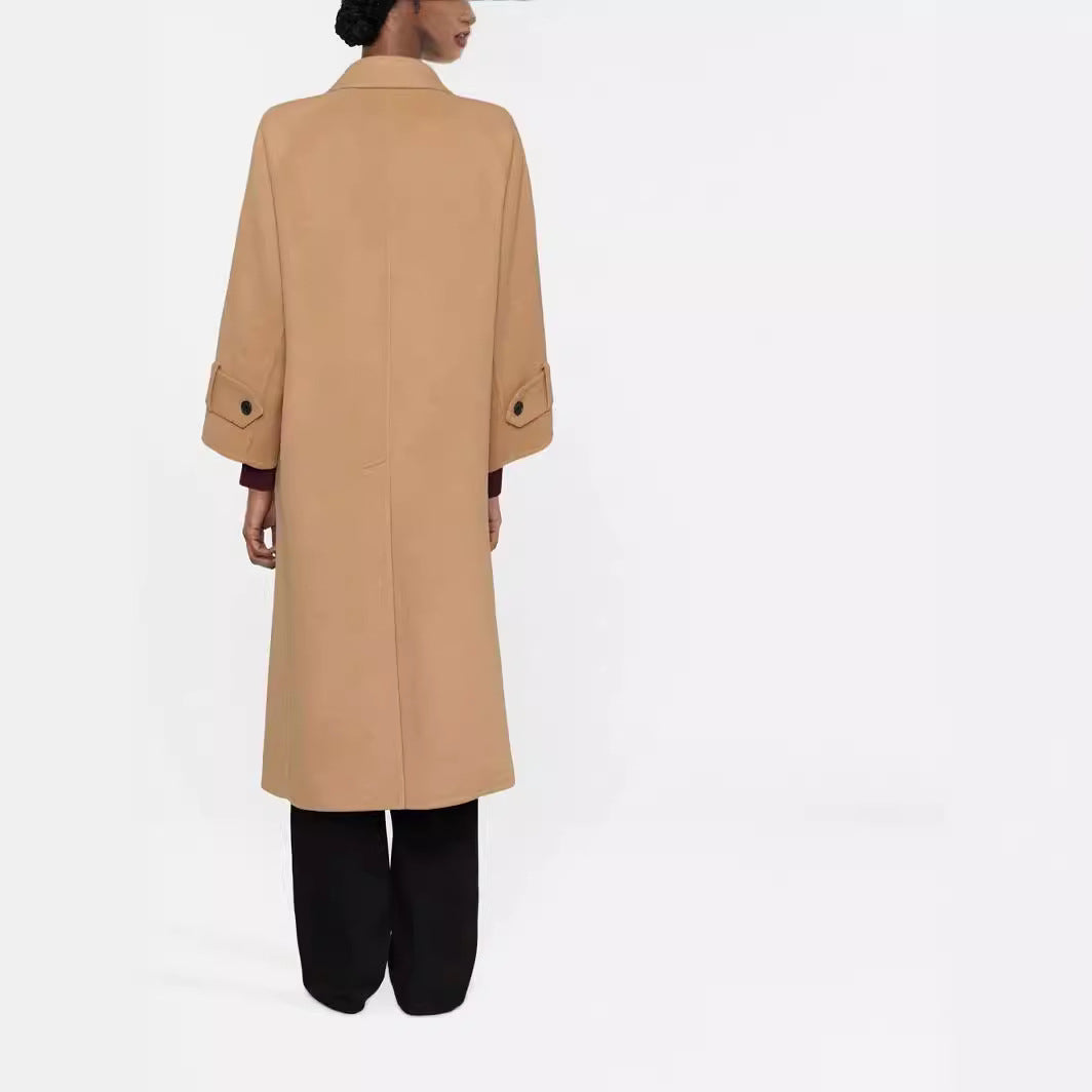 Dam Maxi Length ullblandning kappa med extra lång, Boxy ärmar