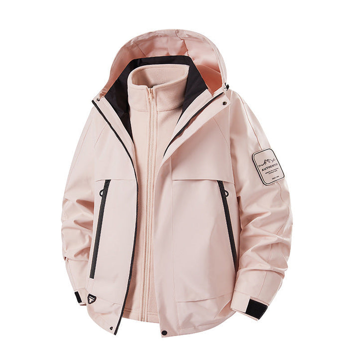 Herr Multifunctional Vattentät Softshell Regnjacka med Uttagbar Fleece Inre Jacka