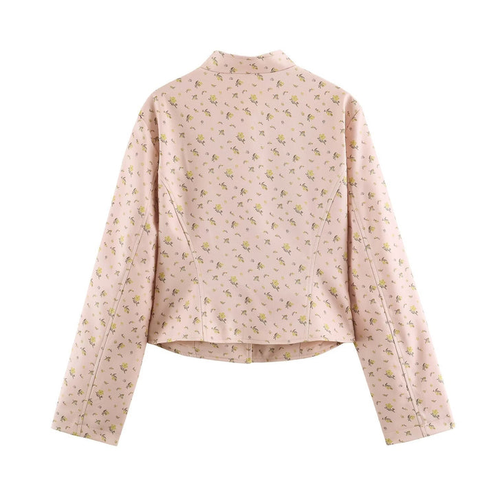 Dam Skräddarsydd Kort Jacka med Decorative Lacing och Ståkrage