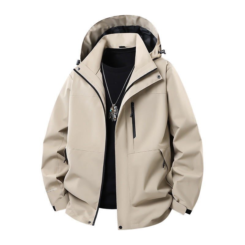 Herr Technical Softshell Regnjacka med Taped Sömmar, Justerbar Huva och Vattenavvisande Dragkedjor