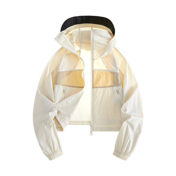 Dam Lätt Windbreaker Jacka med Justerbar Huva