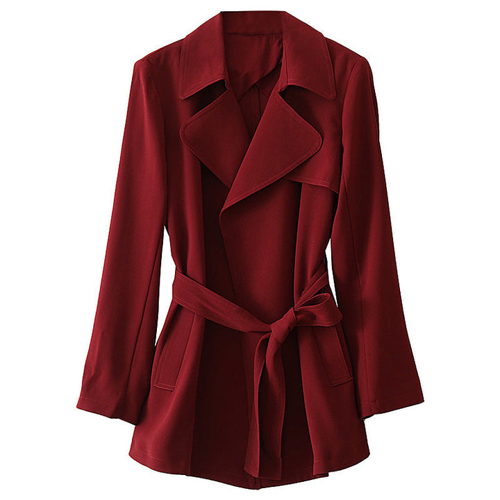 Dam elegant trenchcoat med midjebälte och praktiska fickor