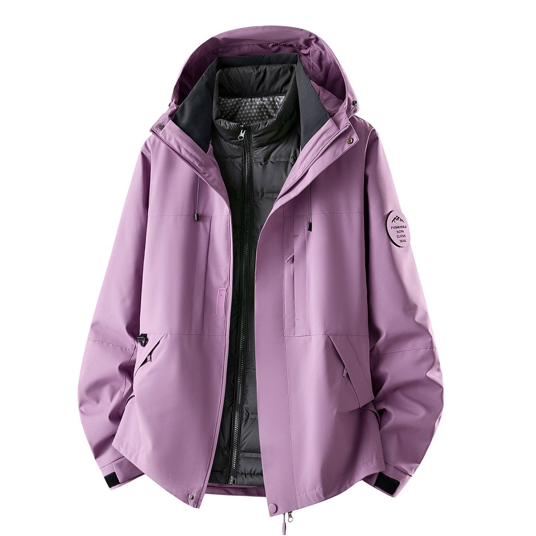 Dam Multifunctional Outdoorjacka med Avtagbar Quiltad Inner Jacka