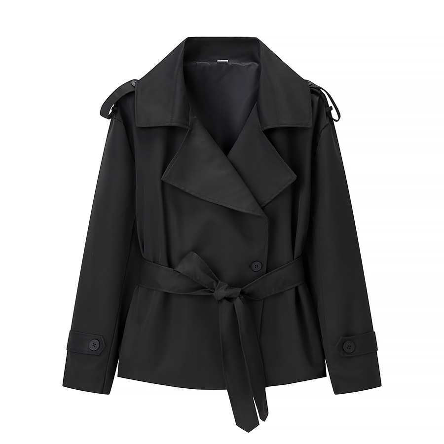 Dam Lightly Tailored Trenchcoat med Belt, Epaulettes och Satin Foder