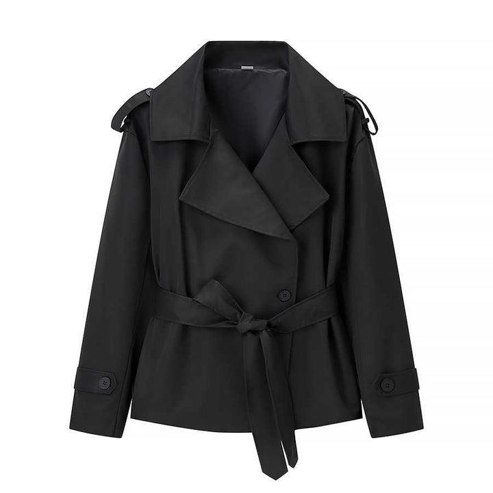 Dam Lightly Tailored Trenchcoat med Belt, Epaulettes och Satin Foder
