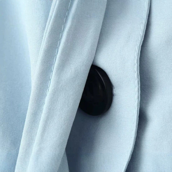Dam Lätt Knee-Length Trenchcoat i Clean Look med Tie Waist och Dold Knapp Knäppning