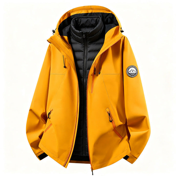 Dam combinable softshell outdoorjacka med avtagbar vadderad inner jacka