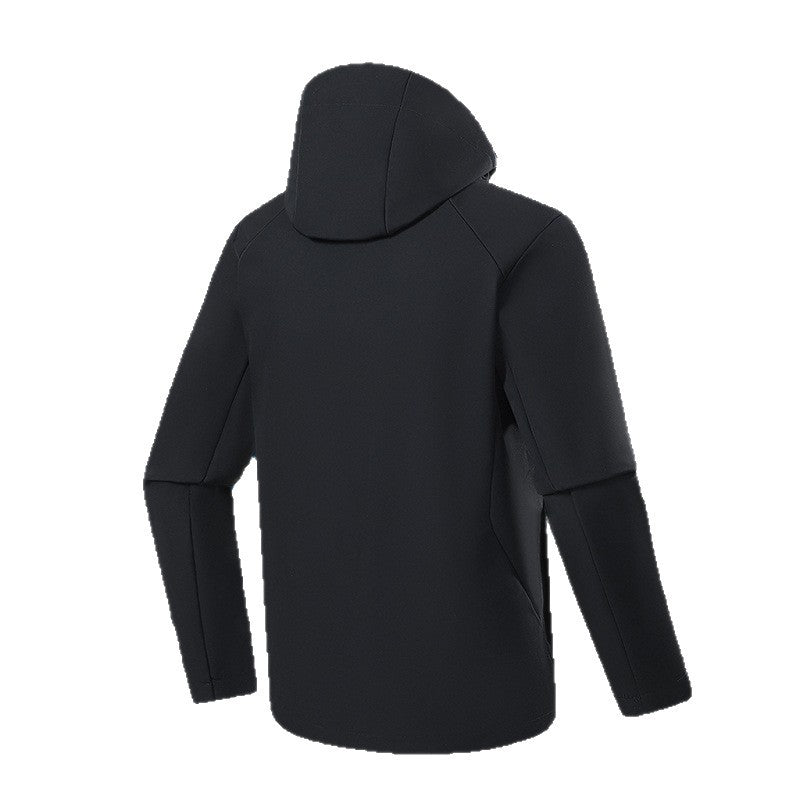 Herr Andningsbar Softshell Fleece Jacka med Multi-Layer Membrane, Ergonomic Skärning och Justerbar Huva