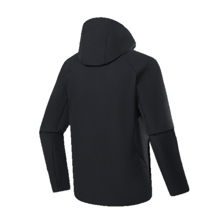 Herr Andningsbar Softshell Fleece Jacka med Multi-Layer Membrane, Ergonomic Skärning och Justerbar Huva