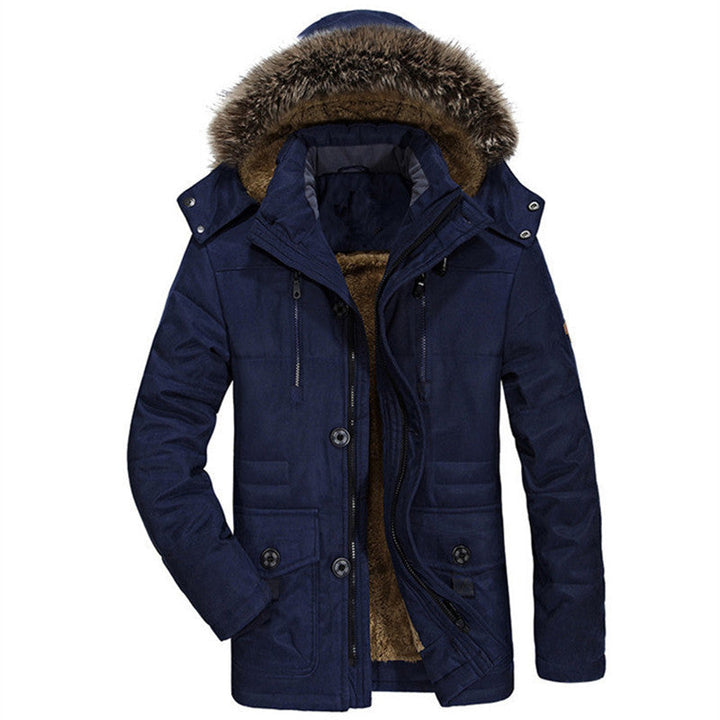 Herr vinter parka med fleecefoder