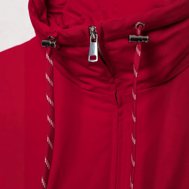 Dam Kort Oversize Utilityjacka med Hög Stå Krage, Drawstring och Elastic Nederkant