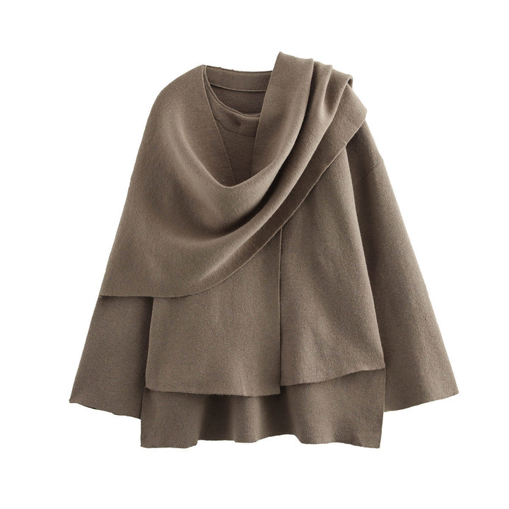 Dam Asymmetrical Poncho-Like Jacka Gjord av Mjuk Material