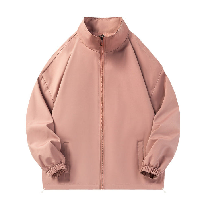 Unisex lätt Windbreaker med hög krage, elastic muddar &amp; justerbar dragsko fåll