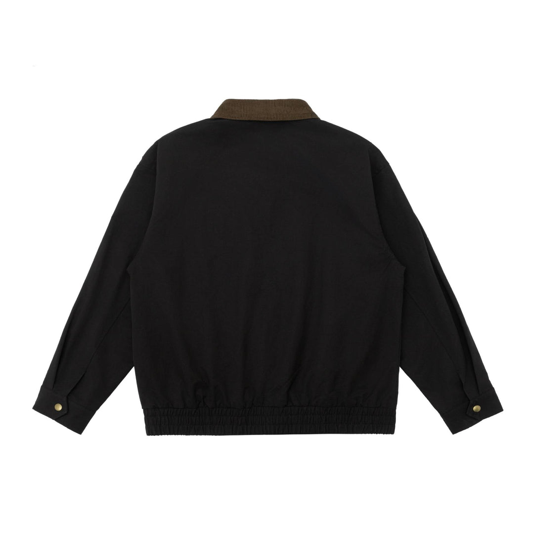 Herr oversize Workwear Jacka med Cord Krage och Large fickor med lock
