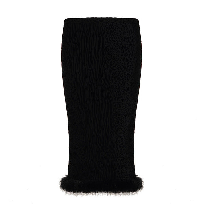 Dam kort velvet jacka med lyxig faux fur kant at krage, fåll, och ärmar