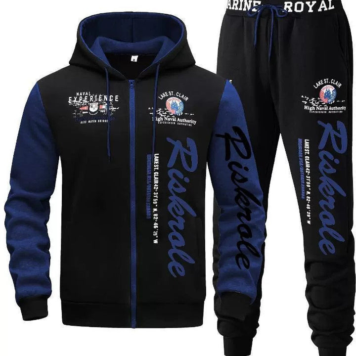 Herr Sportig Luvtröja och Jogging Byxor Set