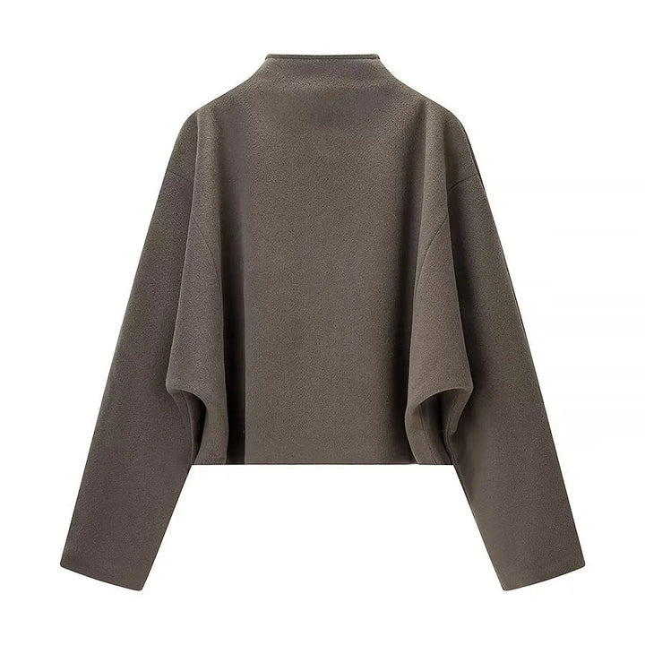 Dam kastiger med dragkedja fleece kofta med ståkrage och clean minimal design