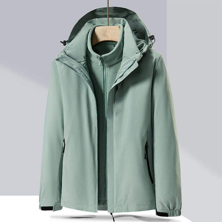 Dam three-lagerplagg softshell jacka med avtagbar fleece inner jacka