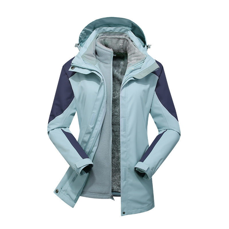 Dam Modular Softshell regn jacka med avtagbar fleece inner jacka och justerbar huva
