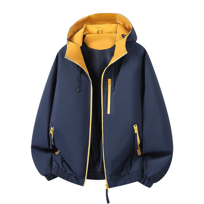 Dam lätt med huva shell jacka in urban look med kontrasterande foder, zippered fickor, och elastic fåll