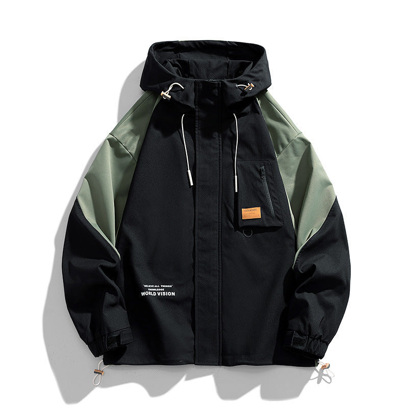 Unisex Hooded Field jacka med Utility Chest Pocket, D-Ring och Drawstring