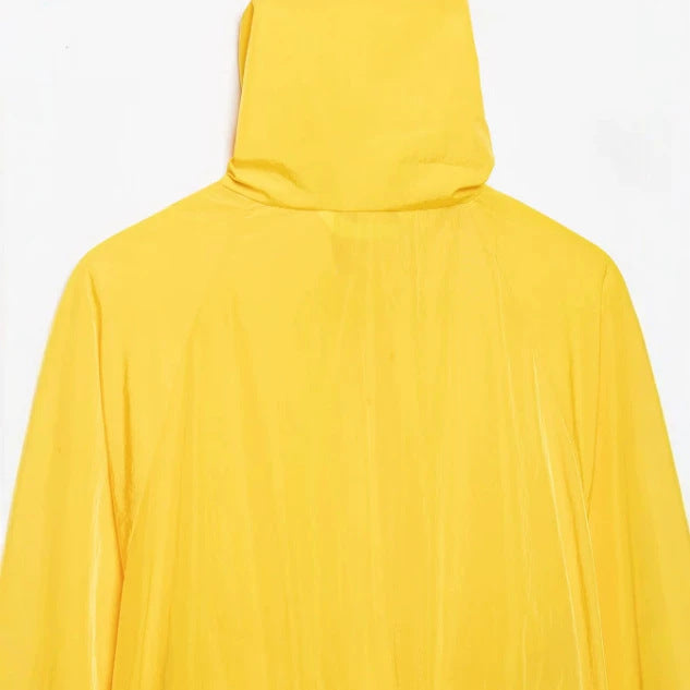 Dam Lätt Oversize Utilityjacka med Drawstring Waist, Stå Krage och Balloon Ärmar