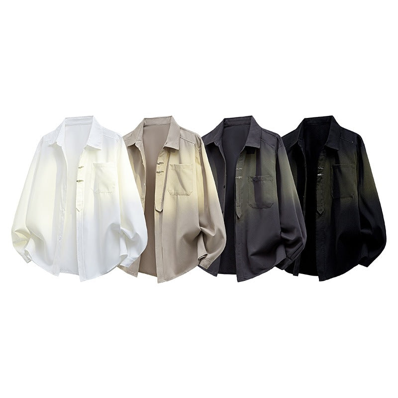 Unisex Oversize Skjortjacka i A Minimalistisk Utility Look med Chest Ficka och Dold Knapp Knäppning