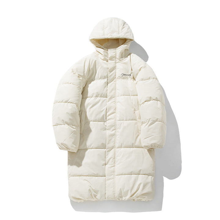 Unisex Oversize Longer Quiltad Kappa med Huva och Vadderad Termisk Insulation
