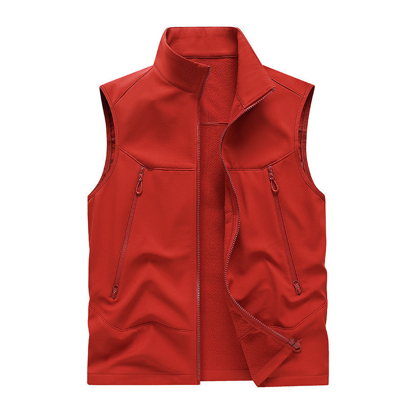 Herr Vattenavvisande Softshell Väst med Ståkrage, Dragkedja Fickor &amp; Andningsbar Foder