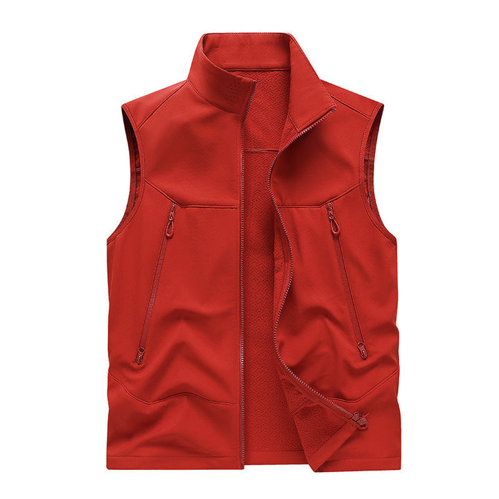 Herr Vattenavvisande Softshell Väst med Ståkrage, Dragkedja Fickor &amp; Andningsbar Foder