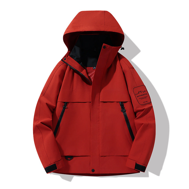 Herr Multifunctional Vattentät Softshell Regnjacka med Uttagbar Fleece Inre Jacka