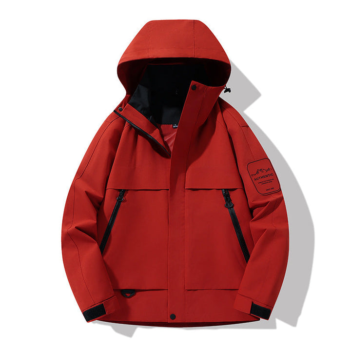 Herr Multifunctional Vattentät Softshell Regnjacka med Uttagbar Fleece Inre Jacka