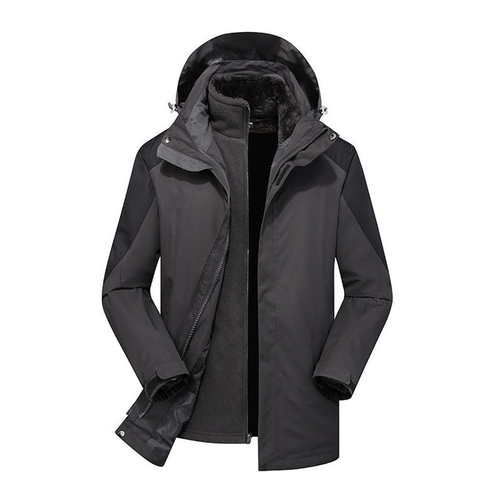 Dam Modular Softshell regn jacka med avtagbar fleece inner jacka och justerbar huva