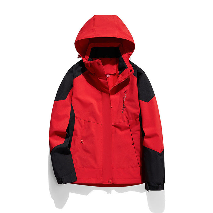 Dam två-layer softshell utomhusjacka med removable fleece inner layer och huva