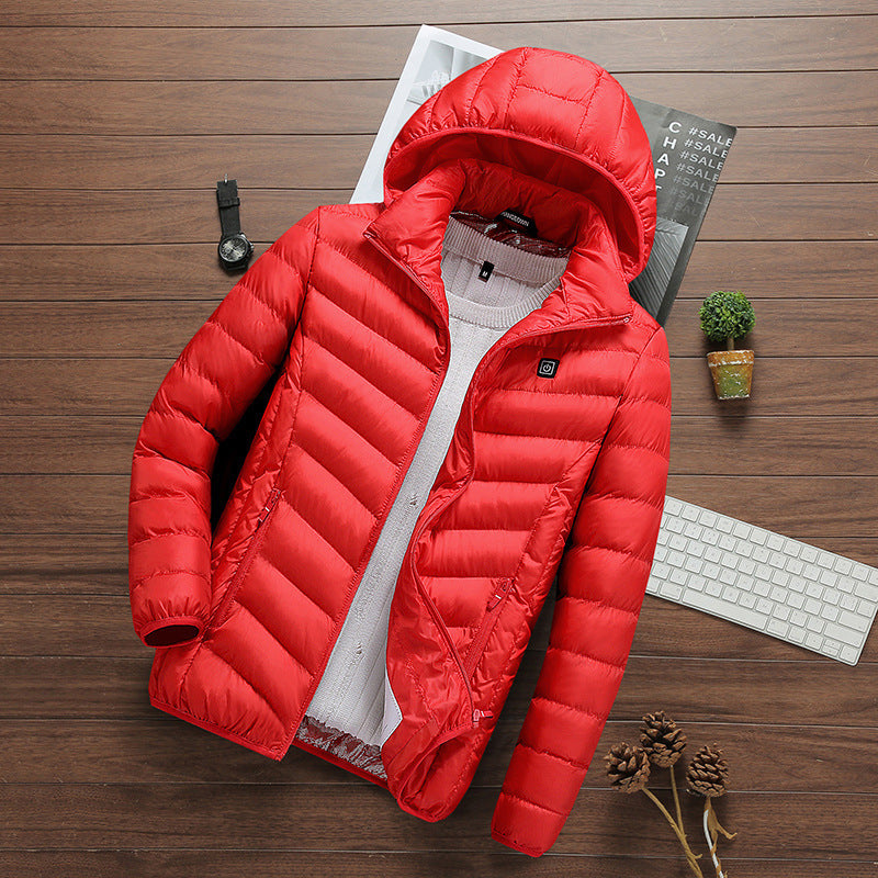 Herr Ultra-Lätt Quiltad Parka med Huva och Thermoregulating Isolering