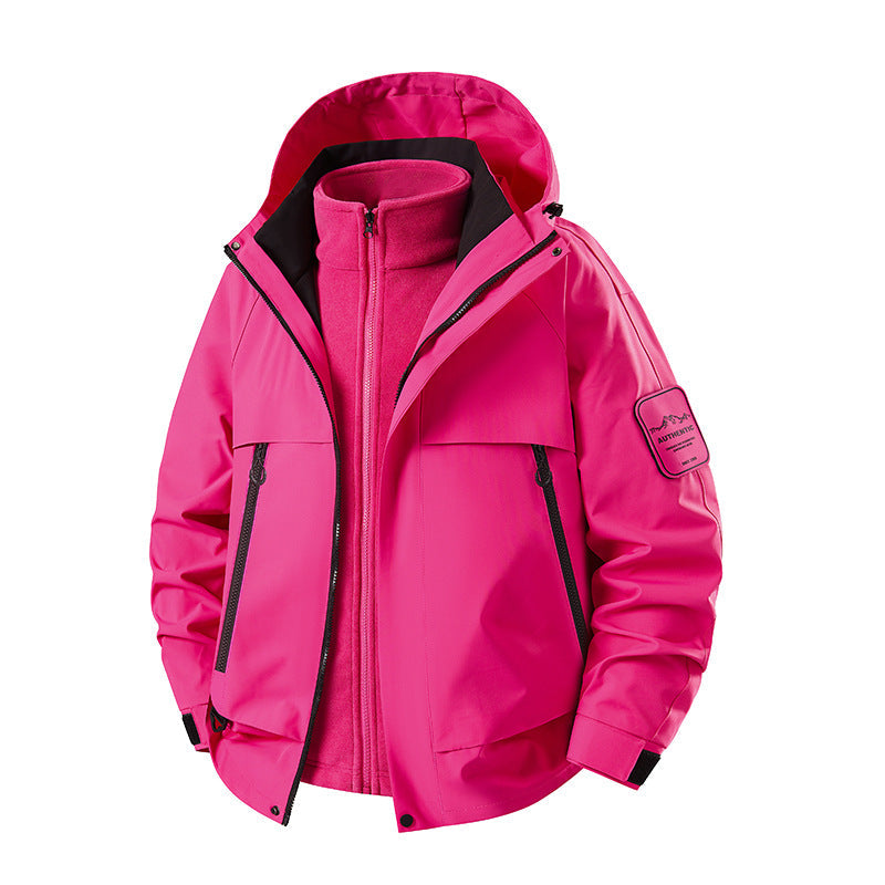 Herr Multifunctional Vattentät Softshell Regnjacka med Uttagbar Fleece Inre Jacka