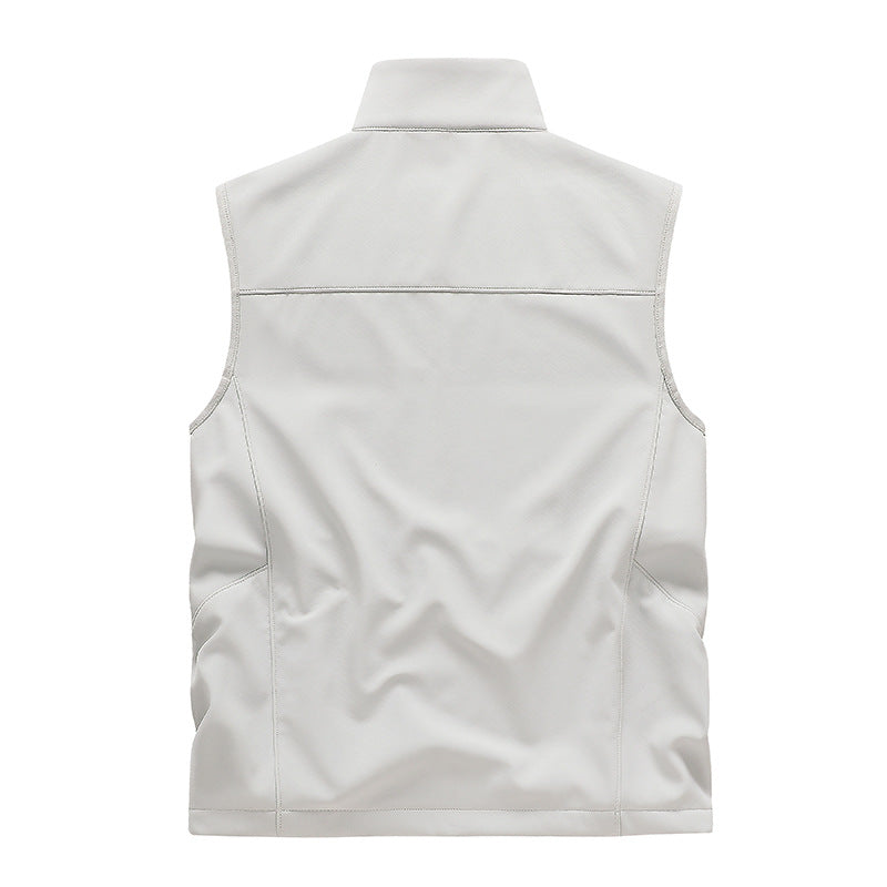 Herr Vattenavvisande Softshell Väst med Ståkrage, Dragkedja Fickor &amp; Andningsbar Foder