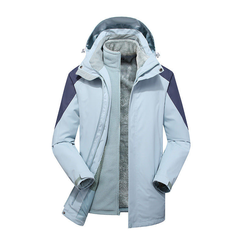 Dam Modular Softshell regn jacka med avtagbar fleece inner jacka och justerbar huva