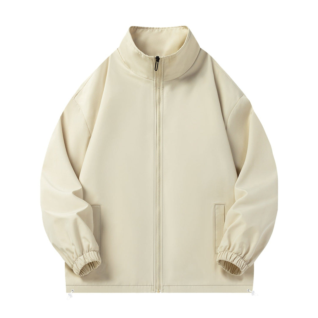 Unisex lätt Windbreaker med hög krage, elastic muddar &amp; justerbar dragsko fåll