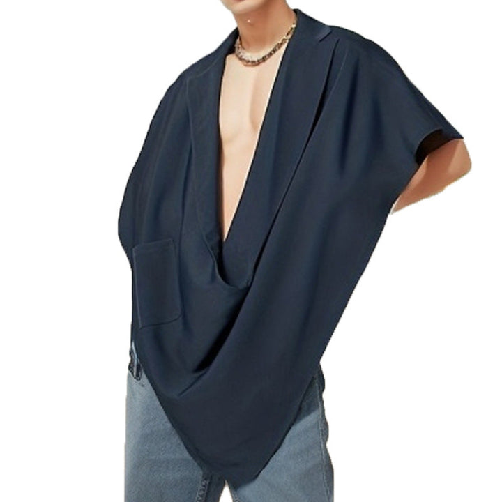 Dam Cape blazer med sjalkrage, öppen front, patch pocket, och pointed fåll