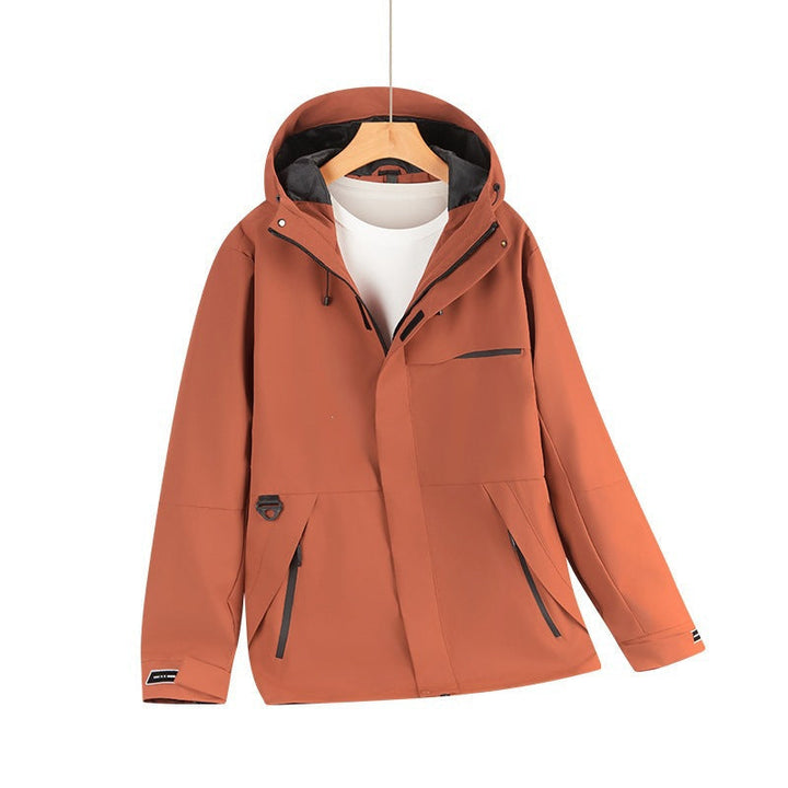 Herr vattenavvisande softshell hoodiejacka med dold dragkedjas och urban Skärning