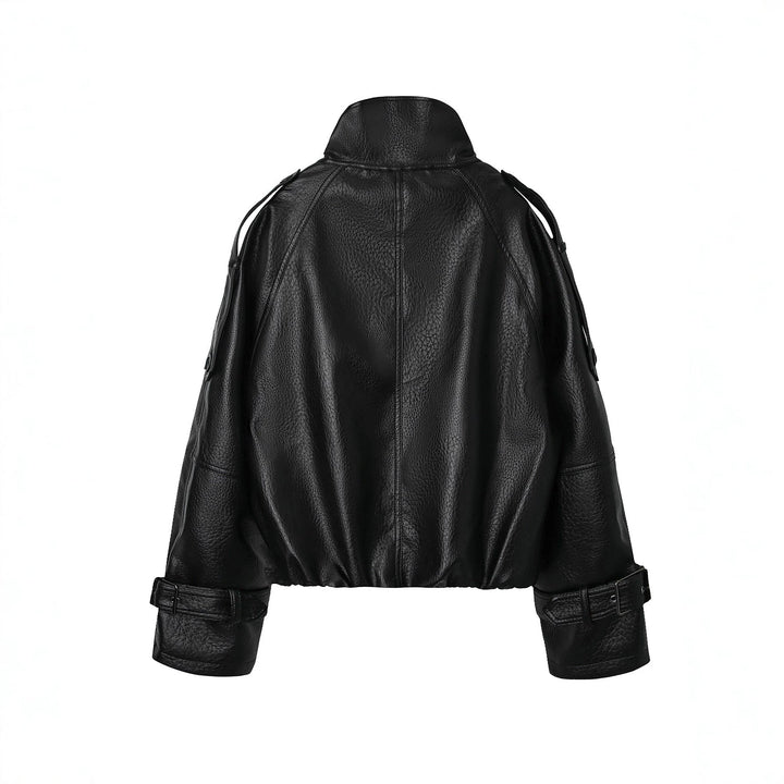 Dam Modern Oversize Läder Jacka