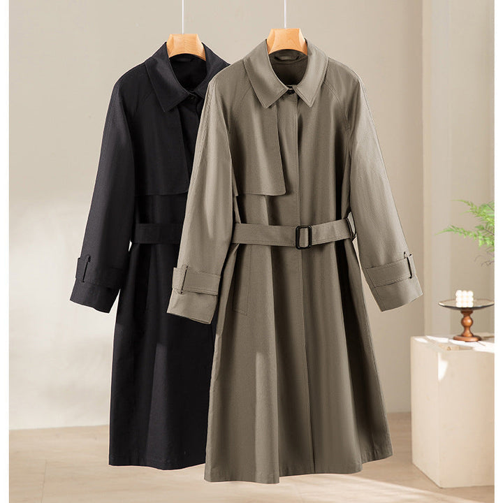 Dam klassisk trenchcoat med bälte och Storm Flap