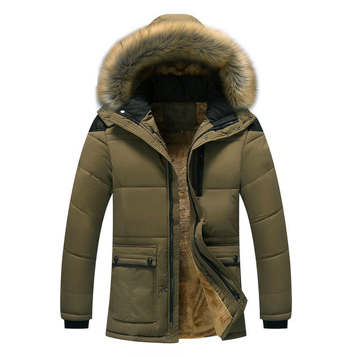 Herr Insulated Urban Parka med Teddy Fleecefoder, Huva och Faux Fur Trim
