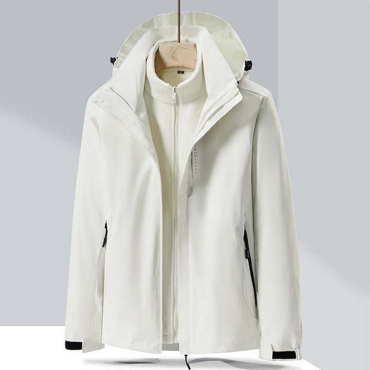 Dam three-lagerplagg softshell jacka med avtagbar fleece inner jacka