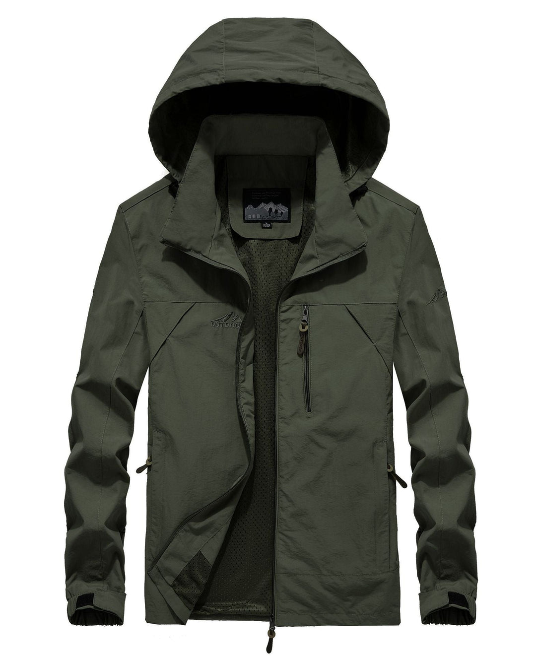 Herr Lätt Andningsbar Softshell Trekking Jacka med Huva och Mesh Foder