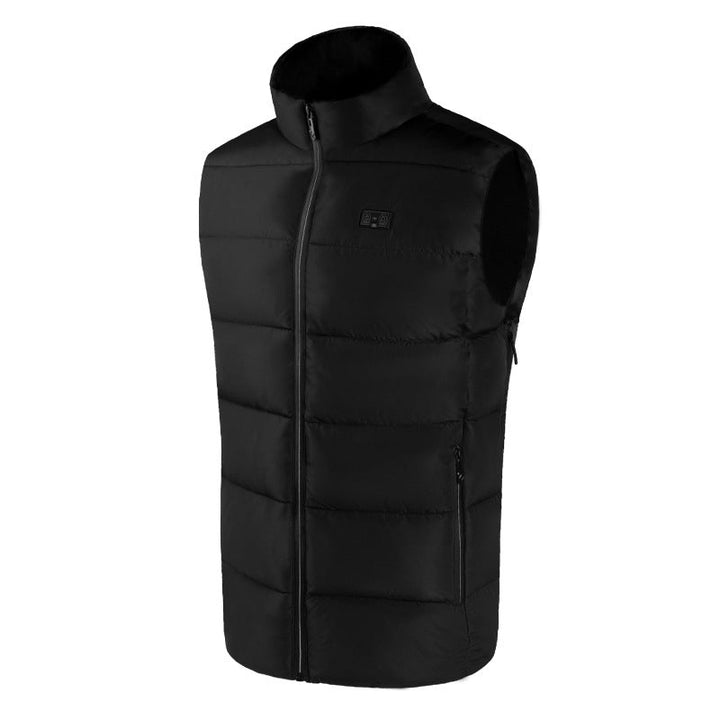 Herr Lätt Quiltad Termisk Väst med Hög Stående Krage, Water-Resistant Yttre Skal, och Tvåvägsdragkedja