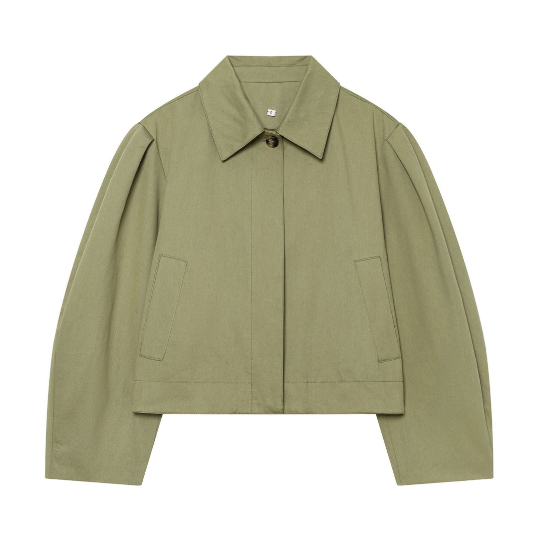 Dam kort Boxy Utility jacka med Pleats och Flap fickor