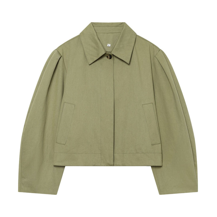 Dam kort Boxy Utility jacka med Pleats och Flap fickor